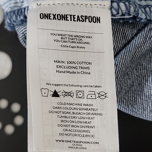 One X One Teaspoon Acid Washed Destroyed Denim Jean Mini Skirt 28 - Picture 11 of 11